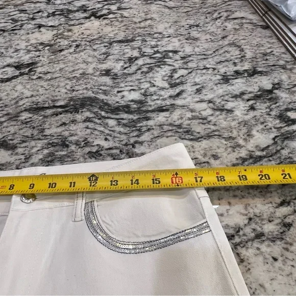 White‎ Daniel Jeans with Silver Stitched detail on front and back Size 13/14 - Picture 10 of 13
